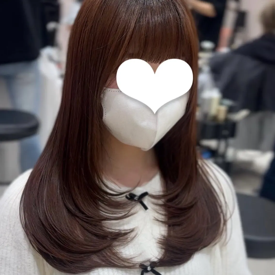 セミロング カット ヘアカラー トリートメント 赤羽今日子/レイヤー /盛れる顔まわりのヘアスタイル