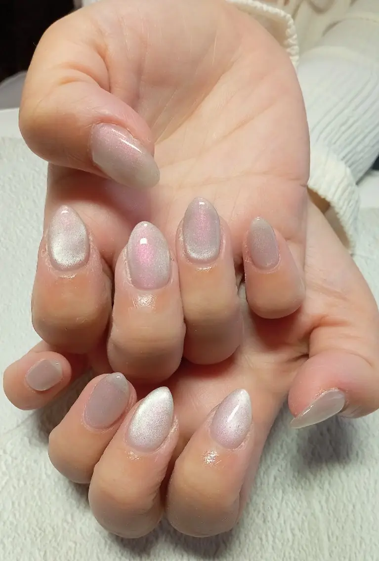 ネイル ハート キラキラネイル マグネットネイル ビー玉ネイル オフィスネイル ハンドネイル flure de neige yukiのネイルデザイン