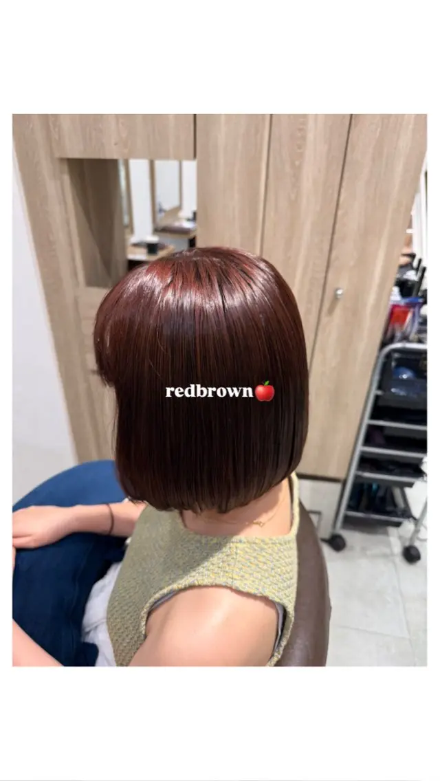 カラー ブリーチ ブリーチなしカラー レッドカラー 似合わせカラー☘️ akariのヘアスタイル