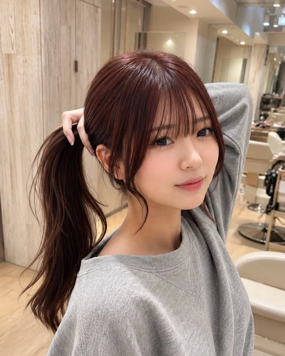 【ダメージが気になる方🫧】髪質改善ケアカラー+前髪カット(2ステップトリートメント付き)の写真
