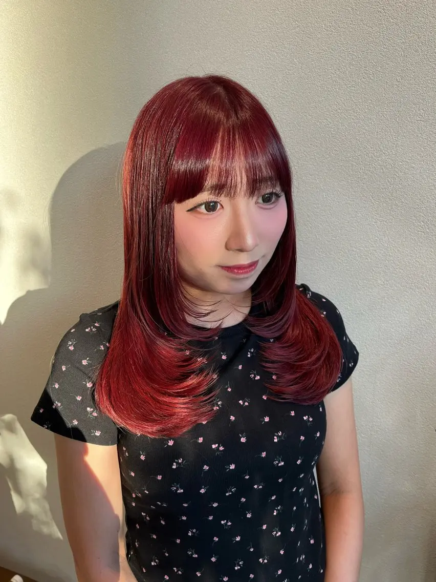 セミロング カラー カット ヘアカラー BELLE by revo 山口 か乃のヘアスタイル