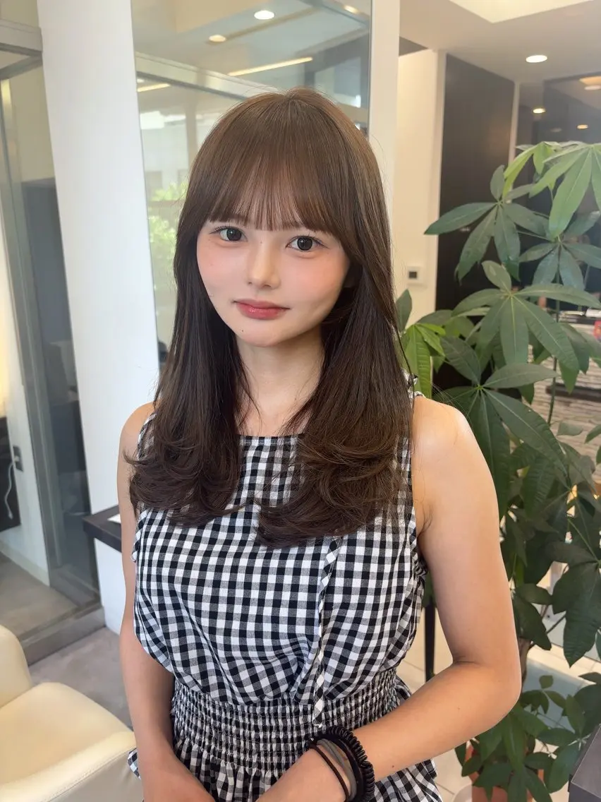 ロング カラー カット ヘアカラー トリートメント ✨大人韓国レイヤー ✨吉原 潤✨のヘアスタイル