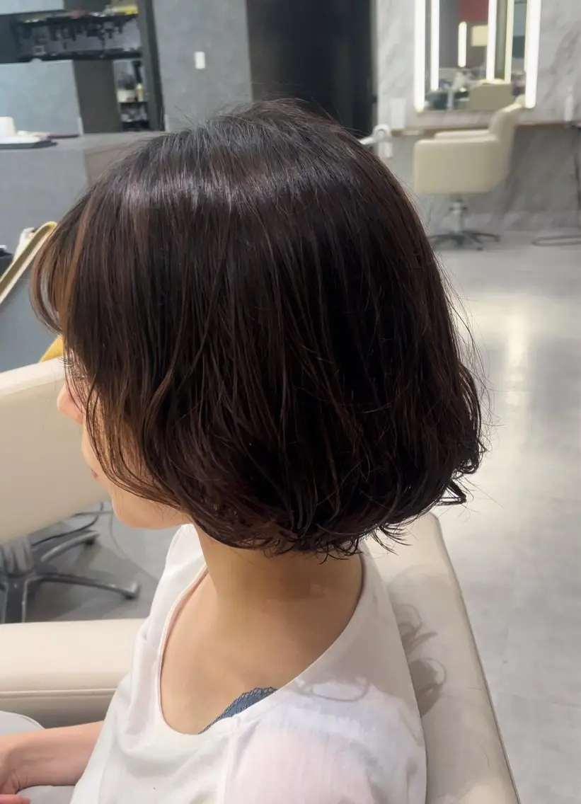 ミディアム パーマ パーマモデル募集🌈 森脇帆南のヘアスタイル