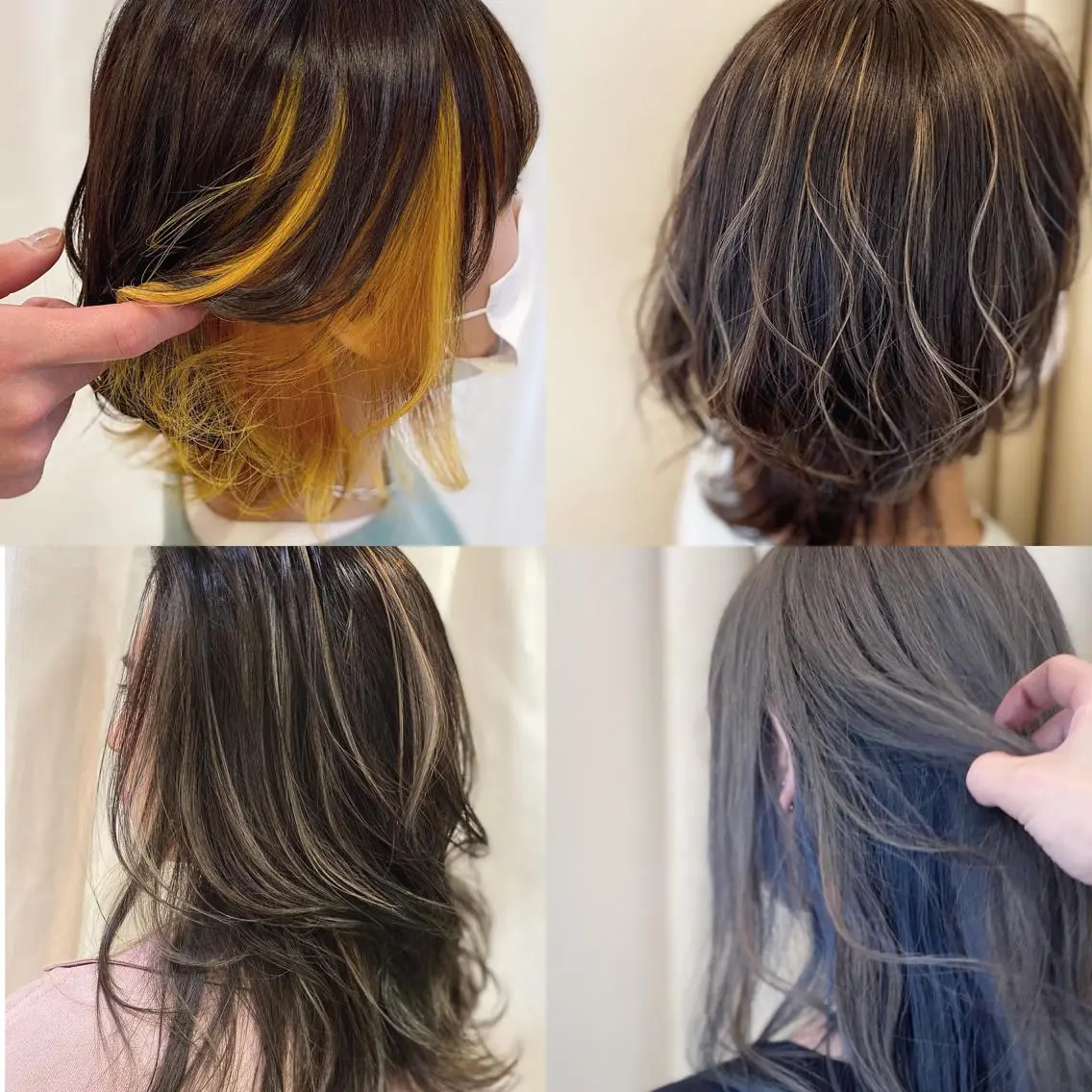 ミディアム カラー デザインカラー シールエクステ専門店 Spira藤崎宮のヘアスタイル