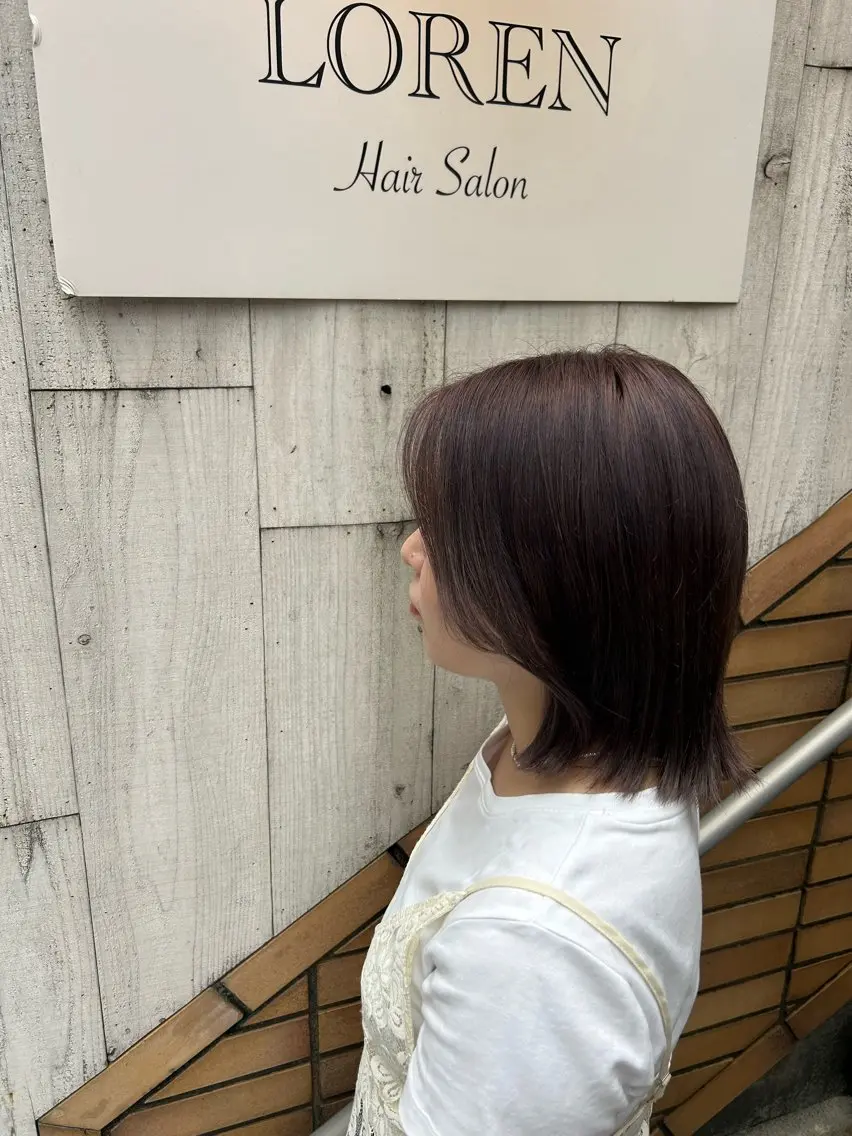 ミディアム カット ヘアカラー トリートメント 山本美月♥️艶カラー 🦄暖色カラー♥️のヘアスタイル