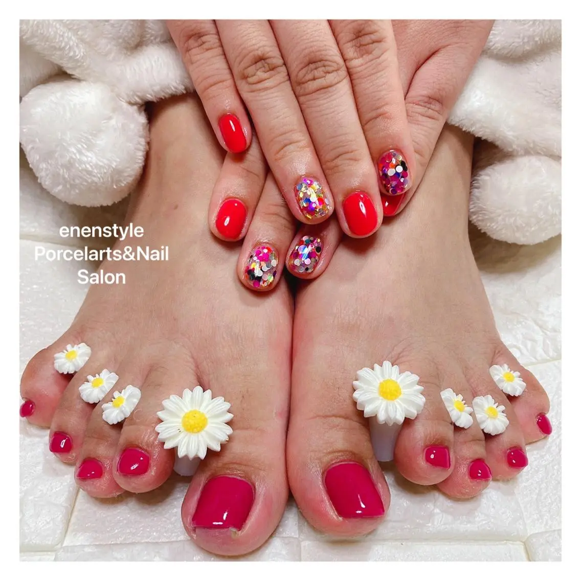 ミディアム ネイル 🐾enen style 🐾のネイルデザイン