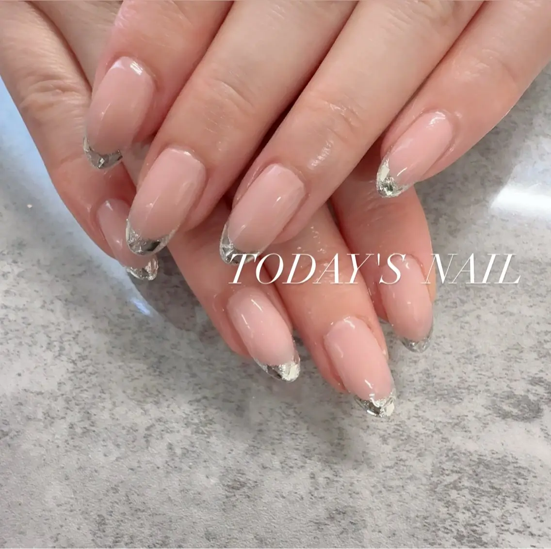 ネイル フレンチネイル ガラスフレンチ TODAY'S NAILのネイルデザイン