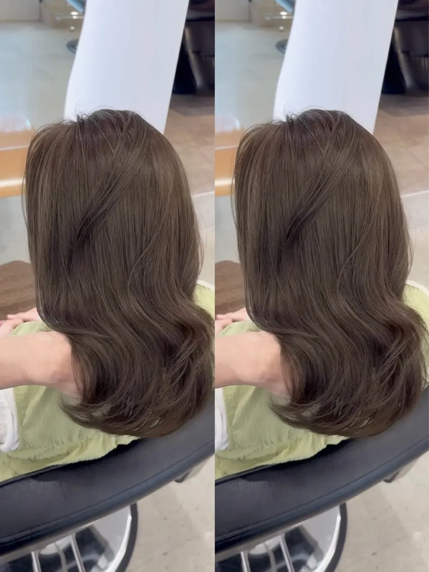 ミディアム カット ヘアカラー トリートメント 清水 健吏/ 髪質改善/レイヤーのヘアスタイル
