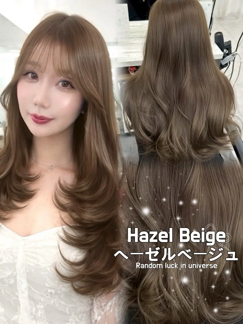 ロング カラー アッシュ ベージュカラー ブリーチ ブラウンカラー ブラウンベージュ カット ヘアカラー トリートメント ヘッドスパ 盛れる顔周り✨韓国 レイヤーkanatoのヘアスタイル