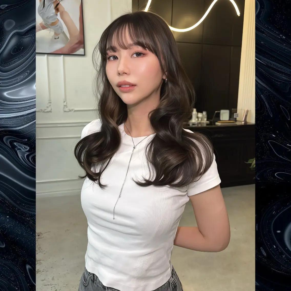 セミロング レイヤーカット カット ヘアカラー Maison Halu YUKIのヘアスタイル