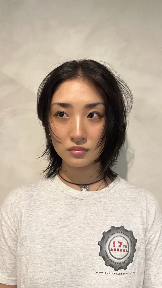 ミディアム レイヤーカット ウルフカット Yuki☺︎パーマ レイヤーカットのヘアスタイル