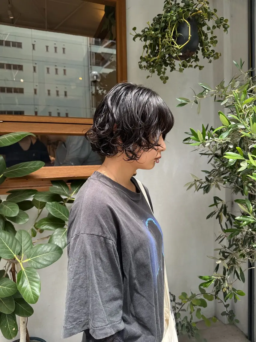 ショート パーマ ボブ パーマ トリートメント ENIF　大島 芽生のヘアスタイル