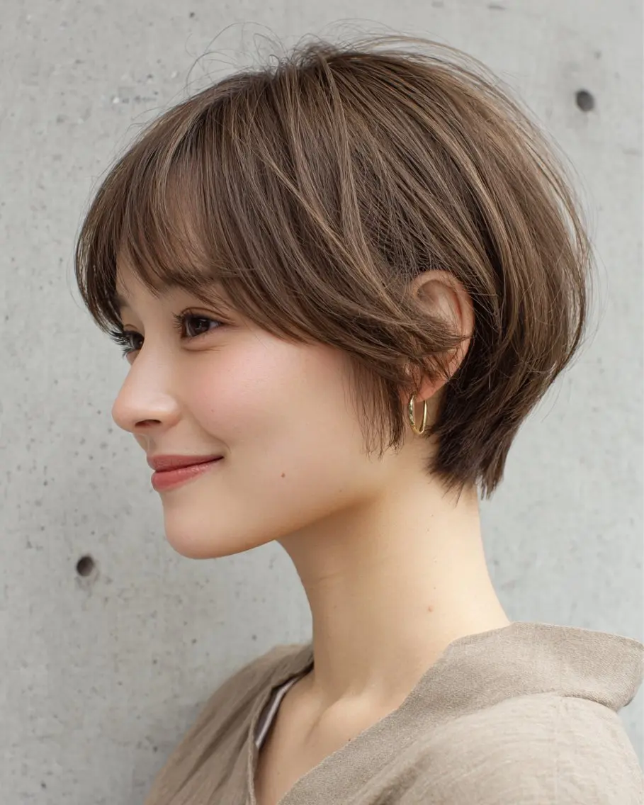 ショート 🐾 脱白髪染め 篠崎🐾のヘアスタイル