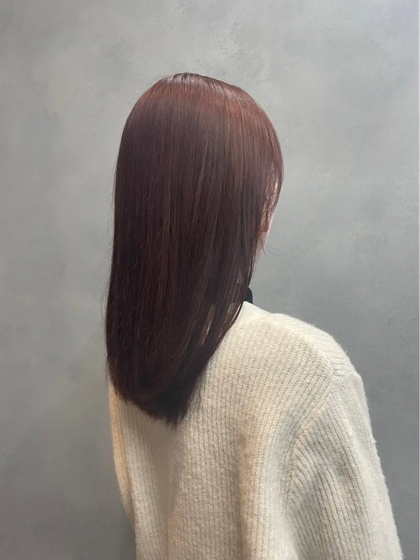 カラー ブリーチ ダブルカラー ブリーチなしカラー レッドカラー 💎透明感カラー Sarina💎のヘアスタイル