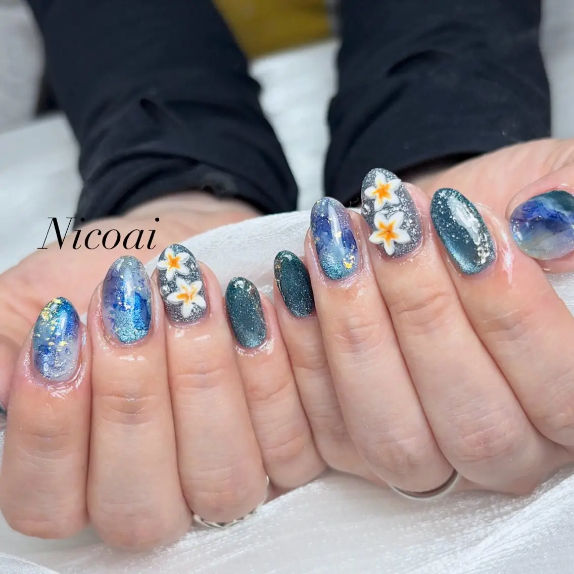 ネイル マグネットネイル 夏ネイル NailSalon Nicoaiのネイルデザイン