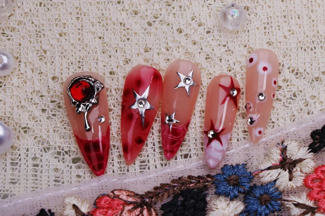 ネイル ハロウィン ロングネイル マグネットネイル スカルプネイル ネイルチップ MSSugar Nailのネイルデザイン
