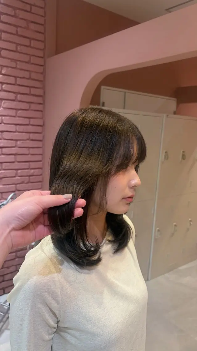 ミディアム カラー カット ヘアカラー 聖菜/ hina /レイヤー/艶カラーのヘアスタイル