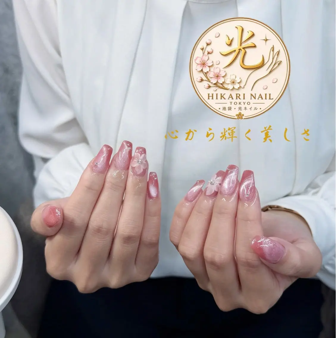 ネイル チークネイル 長さ出し フレンチネイル ガーリー ハロウィン ハンドネイル HikariNail Ikebukuroのネイルデザイン