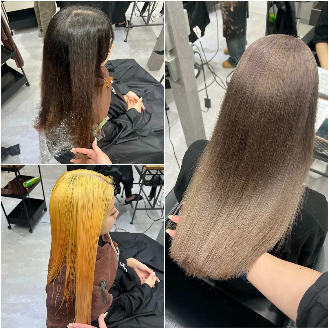 ロング カラー シールエクステ ブリーチ 透明感カラー デザインカラー ダブルカラー ショート/ウルフ カットモデル募集のヘアスタイル