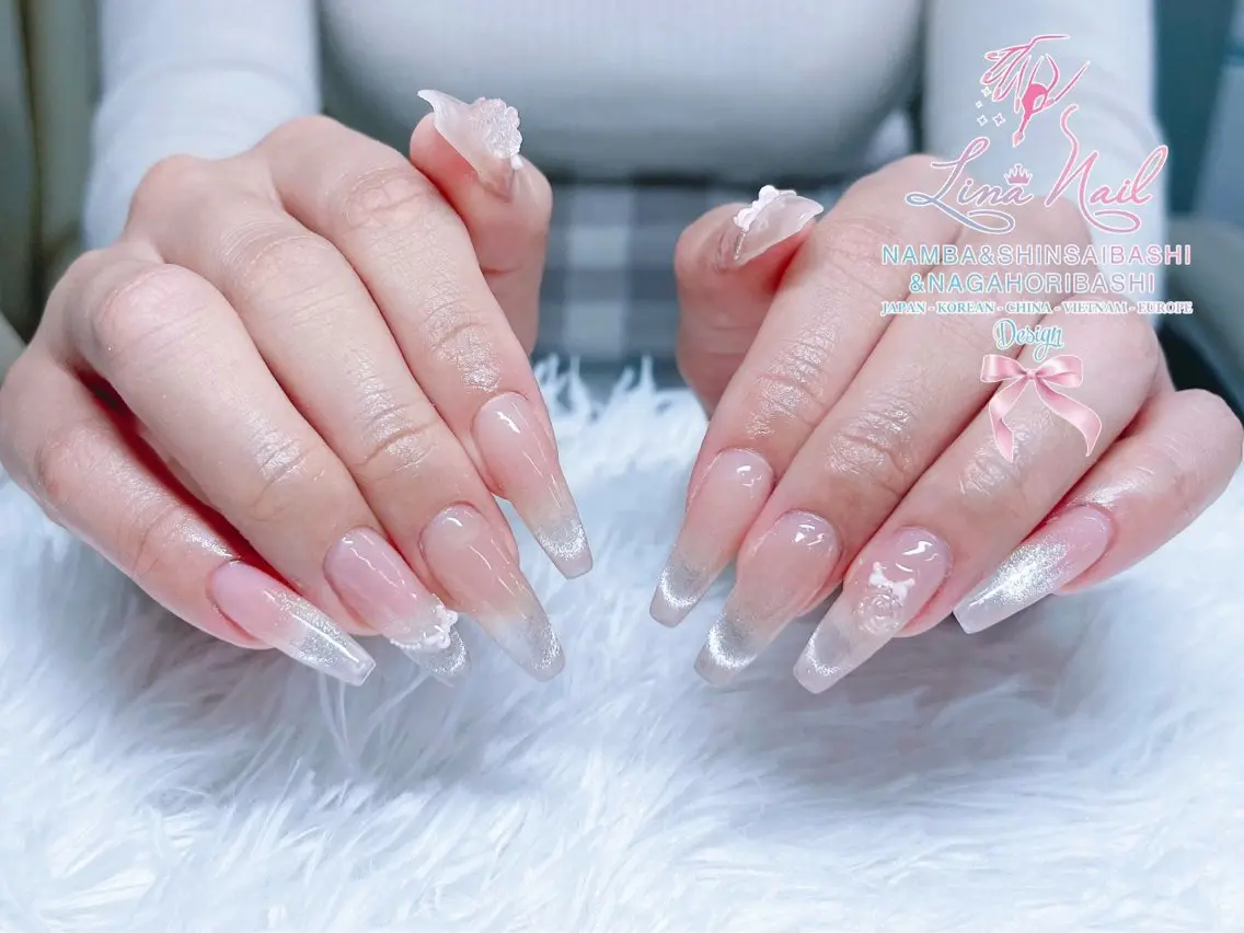 ネイル チークネイル 桜ネイル フラッシュネイル フットネイル ジェルネイル ハンドネイル リナネイル アメ村心斎橋店のネイルデザイン