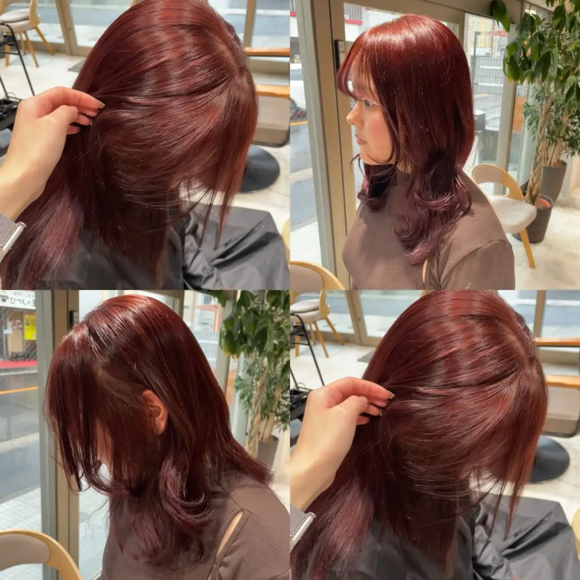 セミロング ヘアカラー トリートメント 🍑トレンドカラー 🍑横浜のヘアスタイル