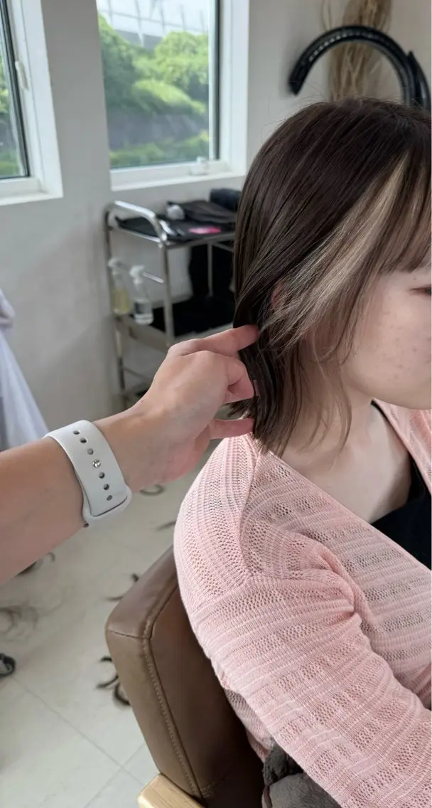 ミディアム ヘアカラー 鈴木 妃帆未のヘアスタイル