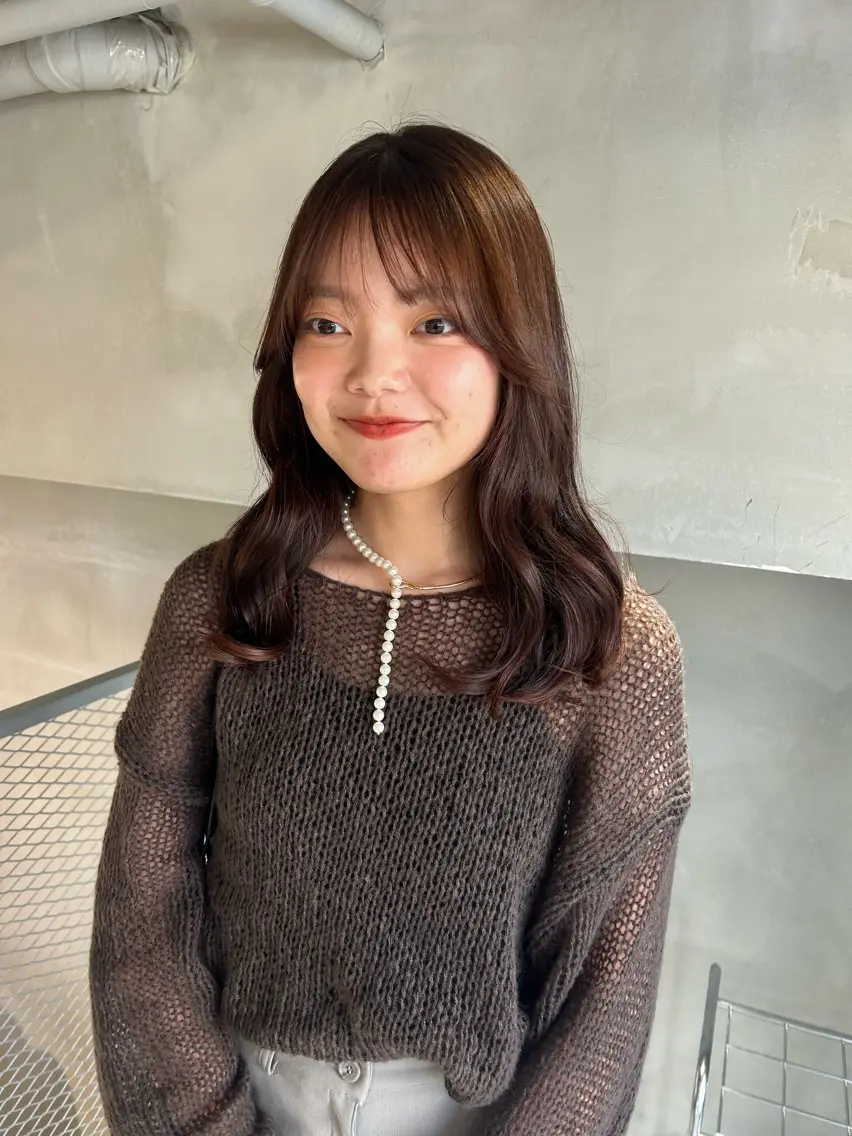 セミロング カラー カット ヘアカラー トリートメント 透明感カラー🫧 nanohaのヘアスタイル