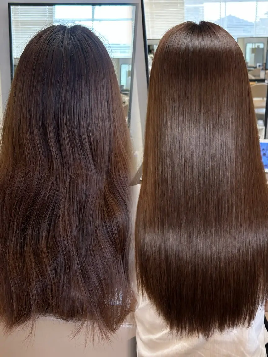 ロング カット 縮毛矯正 トリートメント 朝らくヘア×髪質改善 /ママ美容師 アヤノのヘアスタイル