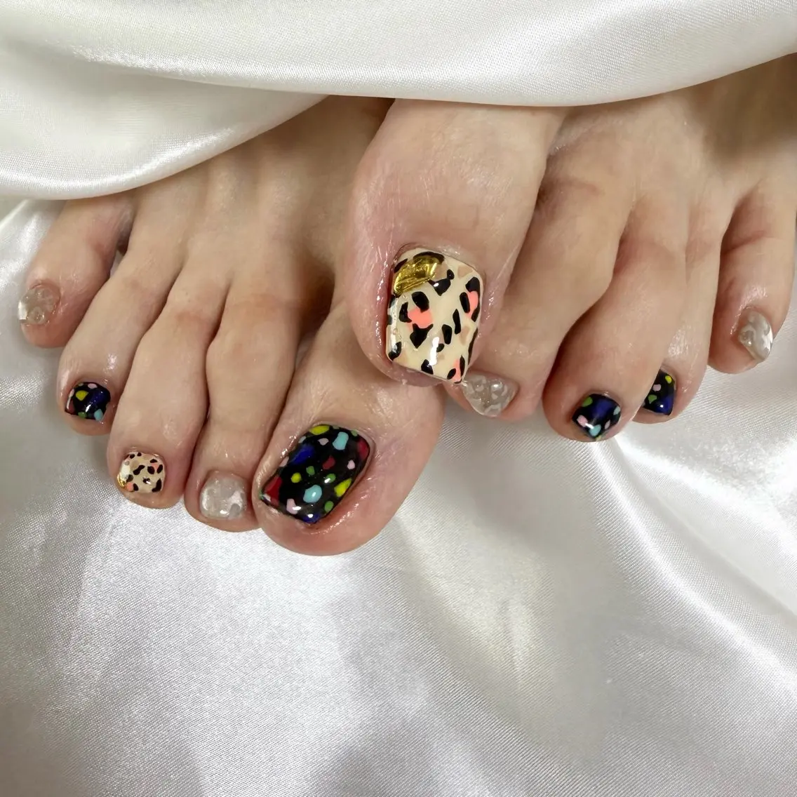 ネイル アニマル柄 フットネイル フットネイル Mynail プライベートサロンのネイルデザイン