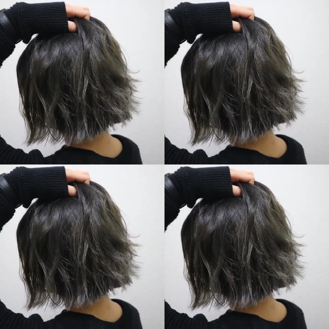 ショート カラー ブリーチ グラデーションカラー グレージュ JILBLAN京都 ショート/ハイライトのヘアスタイル