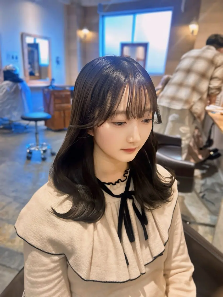 ロング カラー グレージュ オリーブグレージュ オリーブグレー 髪質改善 韓国風ヘア カット ヘアカラー トリートメント 店長✨髪質改善✖️ 透明感カラー／純大のヘアスタイル