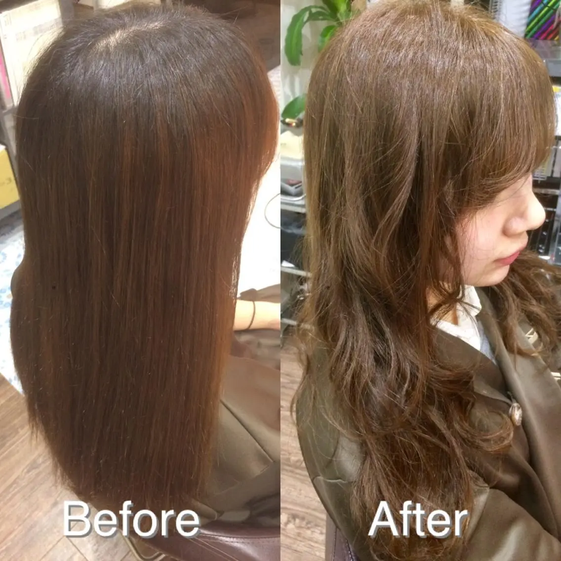 セミロング カラー ベージュカラー オリーブベージュ CALON銀座　松田 力丸のヘアスタイル