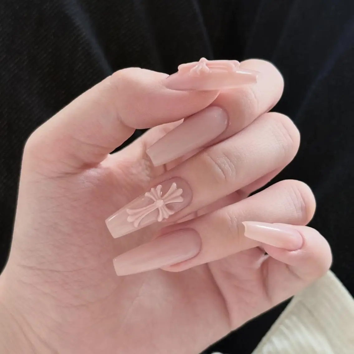 🩵チップ長さだし🩵SNS大人気話題!クロムネイル オフなしの写真