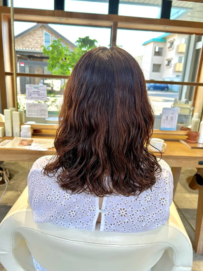 セミロング パーマ セミロングパーマ デジタルパーマ 佐藤 悠生 メンズパーマ.カットのヘアスタイル