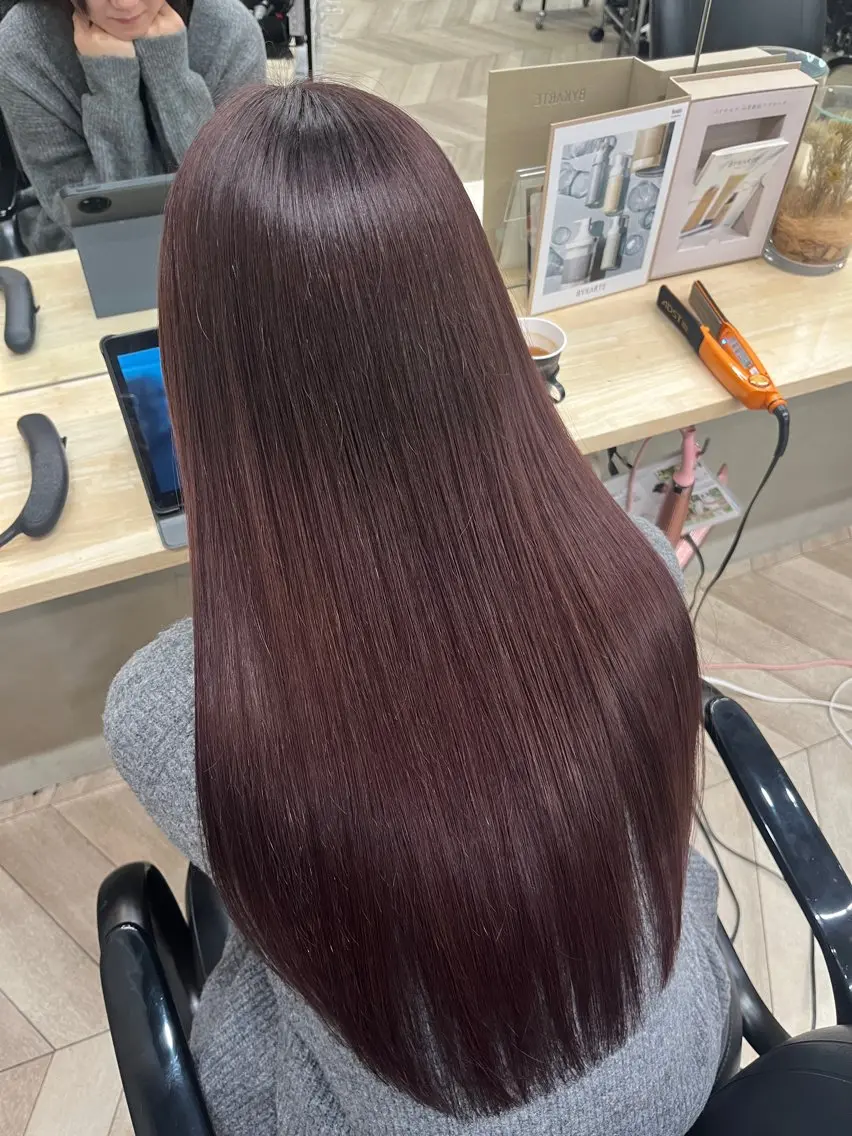 カラー ブラウンカラー ピンクカラー ヘアカラー 田中 萌のヘアスタイル