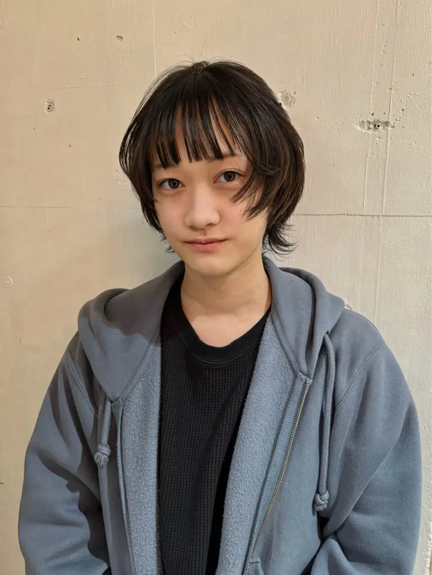 ショート 顔周りカット ショートヘア ウルフカット 川合 慶輔のヘアスタイル