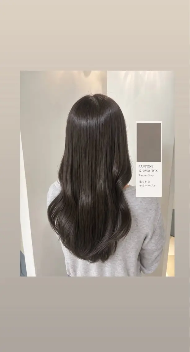 ミディアム カラー 透明感カラー グレージュ モカグレージュ ヘアカラー トリートメント ヒナ/酸性ストレート /髪質改善のヘアスタイル