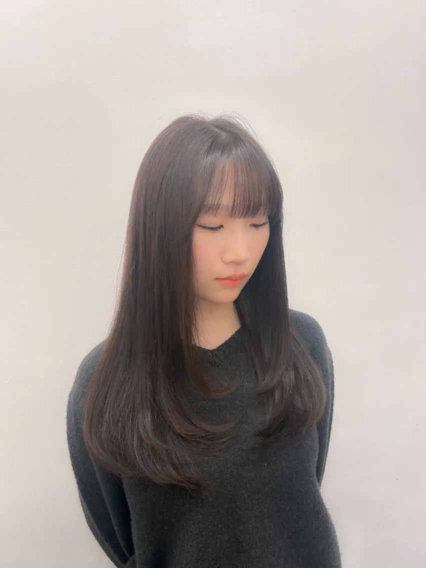 ロング カラー パーマ ヘアアレンジ メンズ キッズ ブリーチなしカラー/ ブラウン/レイヤーのヘアスタイル