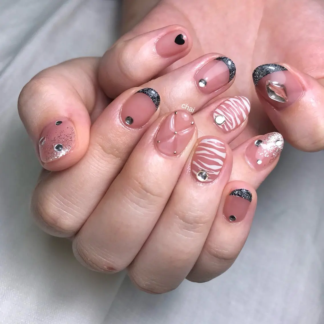 ネイル フラッシュネイル ジェルネイル 韓国ネイル 持ち込み ニュアンスネイル chai nail _ai📍鶴橋のマツエク・マツパデザイン