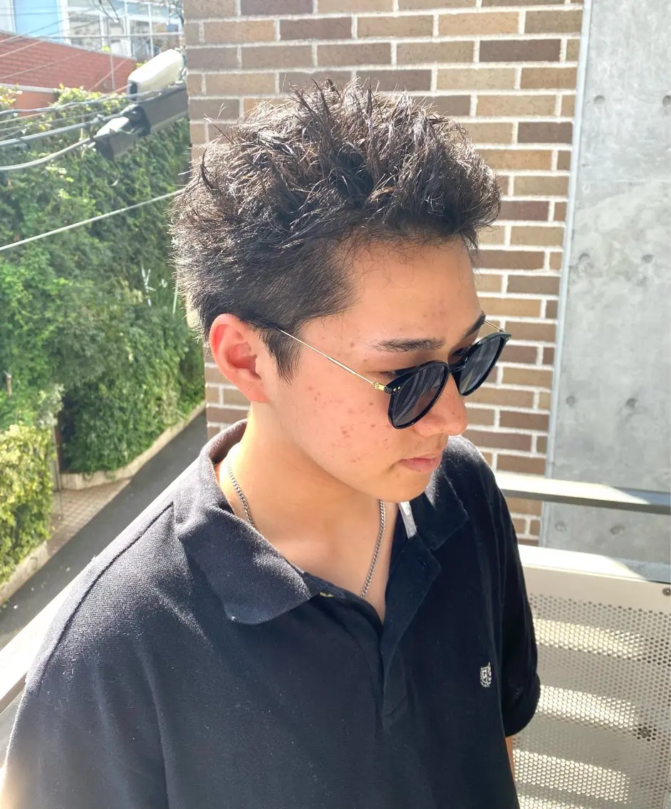 メンズ メンズショート スパイキーショート シャドウパーマ/ 波巻パーマYu-Kiのヘアスタイル