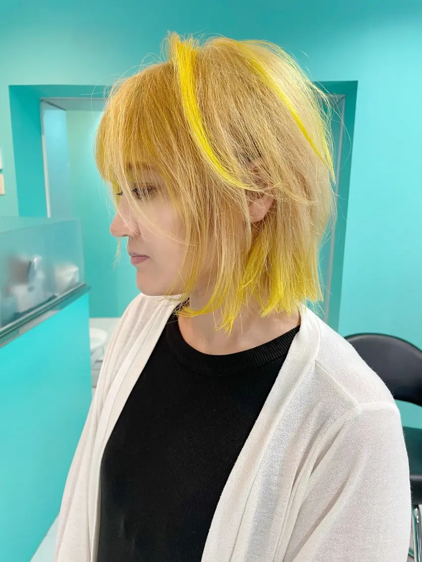 ショート カラー ベージュカラー ブリーチ ダブルカラー イエローカラー カット ヘアカラー 🫧ショート/ボブ 池袋西口・泡渕✂️のヘアスタイル