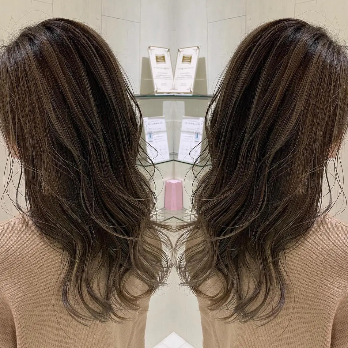 ロング カラー アッシュ 外国人風カラー レイヤーカット ヘアカラー トリートメント 河合秀明/ショート /ボブ/レイヤーのヘアスタイル