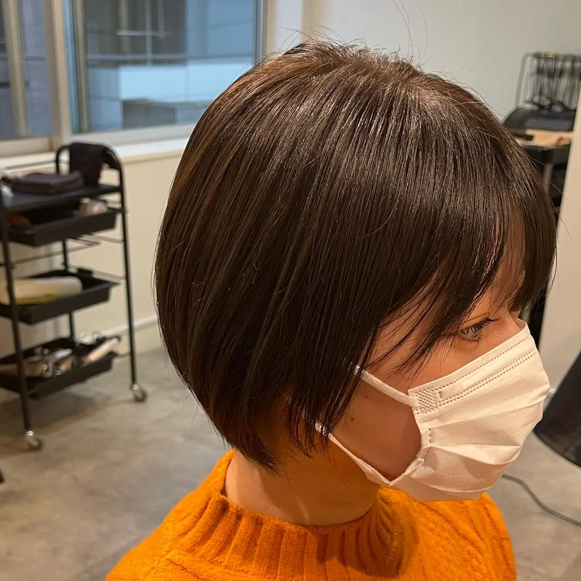 ショート カラー ショートボブ ハンサムショート アクアカラー アッシュ アッシュグレー navile原宿 yumaのヘアスタイル