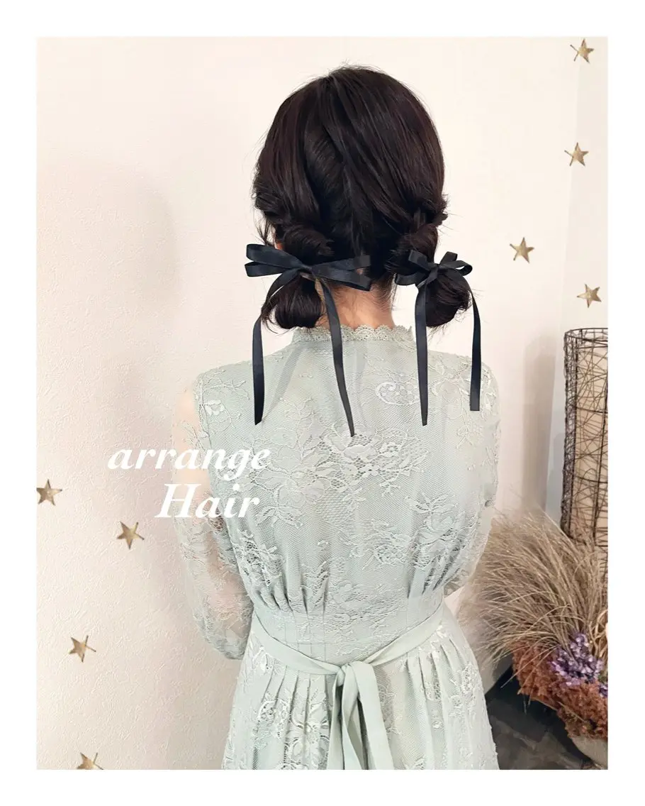 セミロング ヘアアレンジ ヘアセット 市川 千夏のヘアスタイル