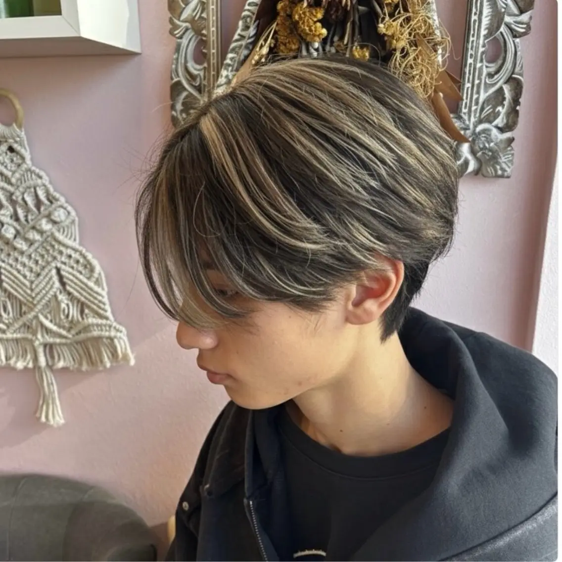 カラー メンズ 淡色┊︎ナチュラル 🧁奈那美🧁*.゜のヘアスタイル