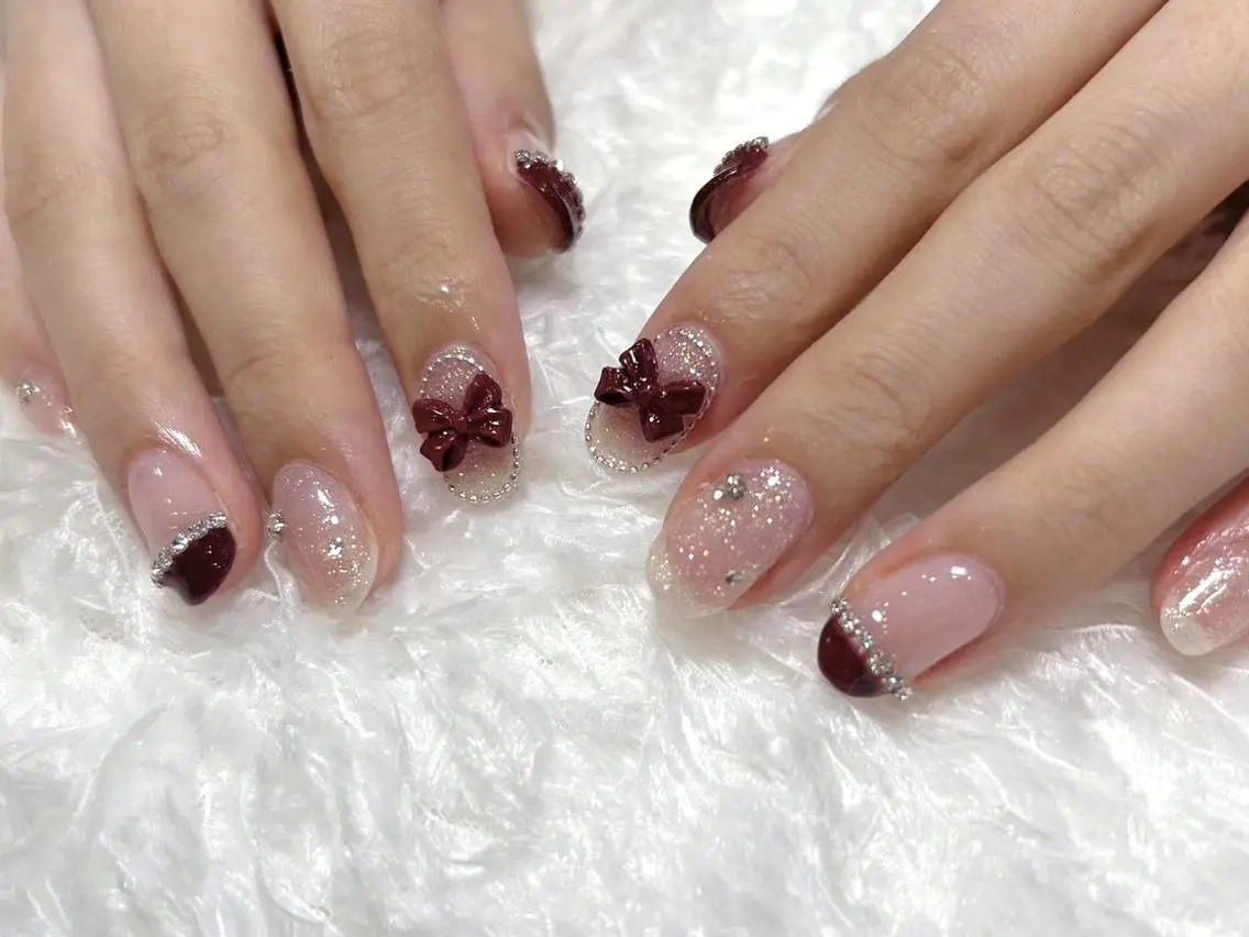 ネイル アートネイル 持ち込み ki🍒🍒 ki ツルツルネイルのネイルデザイン