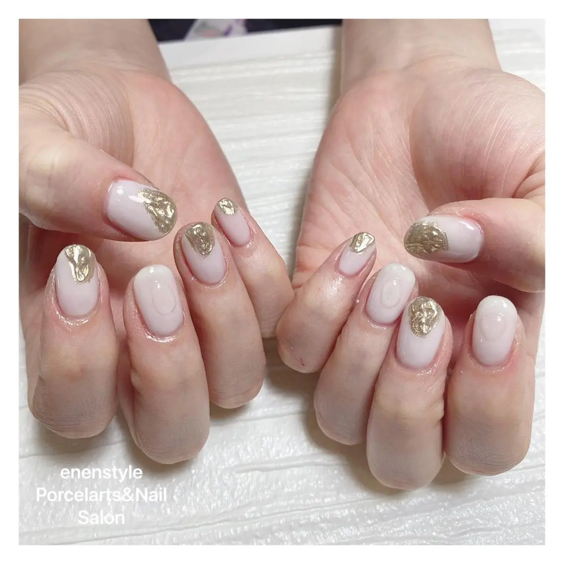 ミディアム ネイル ハンドネイル 🐾enen style 🐾のネイルデザイン
