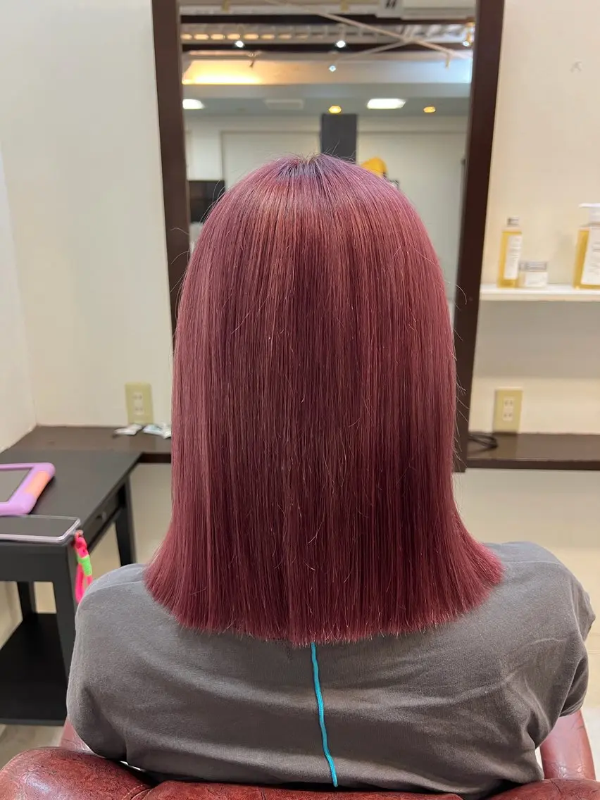 ミディアム カラー ラベンダーカラー ラベンダーピンク ピンクカラー 吉岡 なみのヘアスタイル
