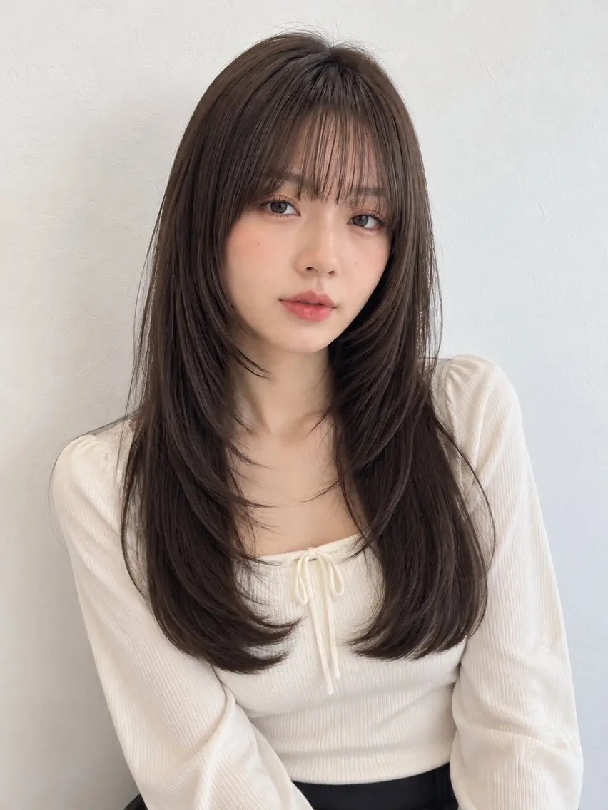 ロング カラー カット ヘアカラー トリートメント 新宿/モテ🤍 トレンドヘア/ワカナのヘアスタイル