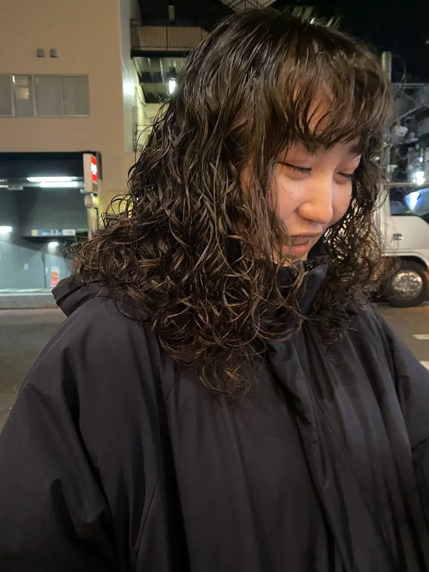 ミディアム パーマ カット パーマ 自由が丘 艶髪美容師✨生板🌿のヘアスタイル